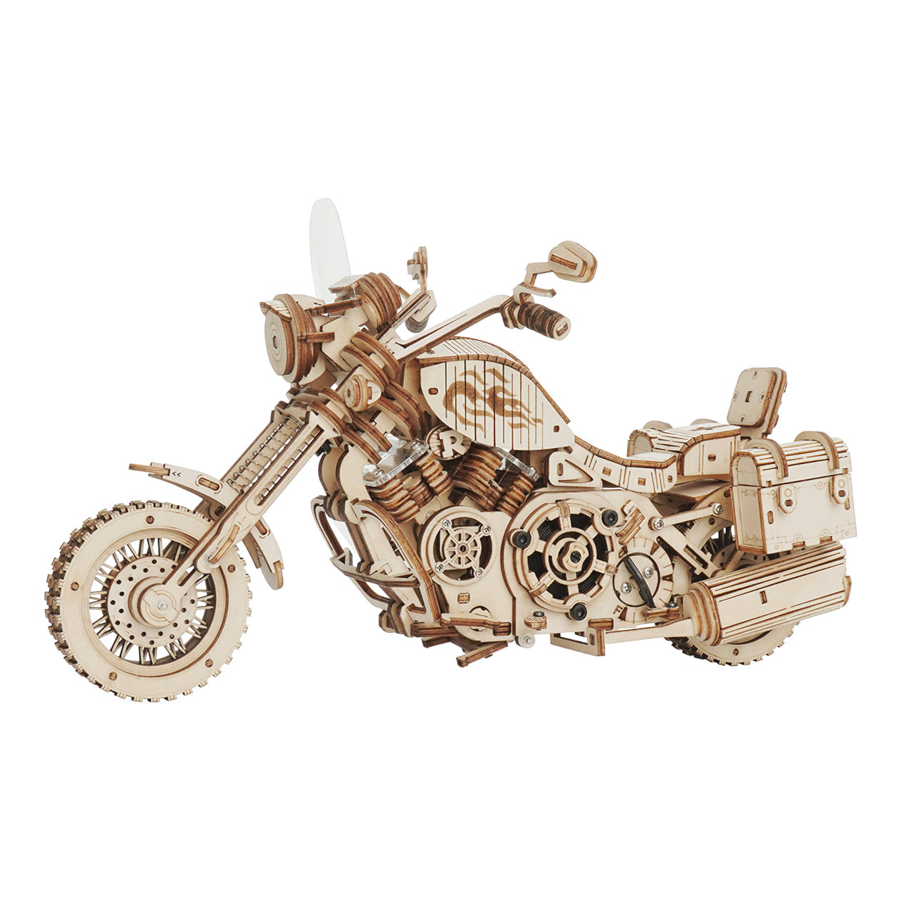 Fotografie RoboTime 3D dřevěné mechanické puzzle Motorka (cruiser)