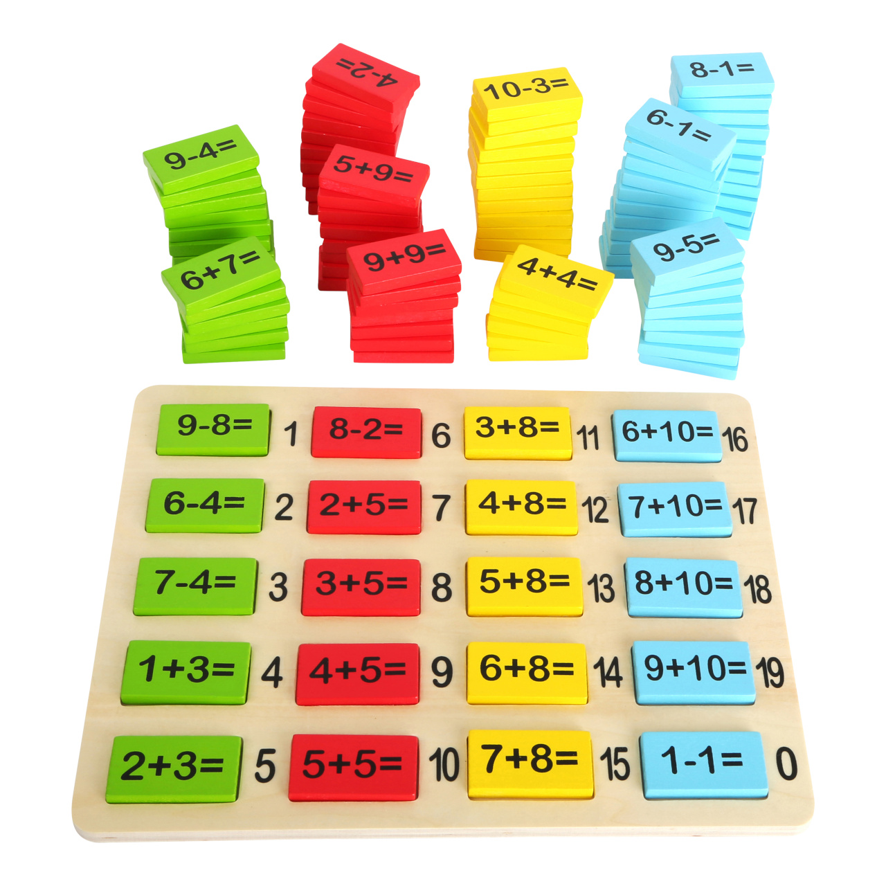 Fotografie Small Foot Dřevěná barevná matematická tabulka součty