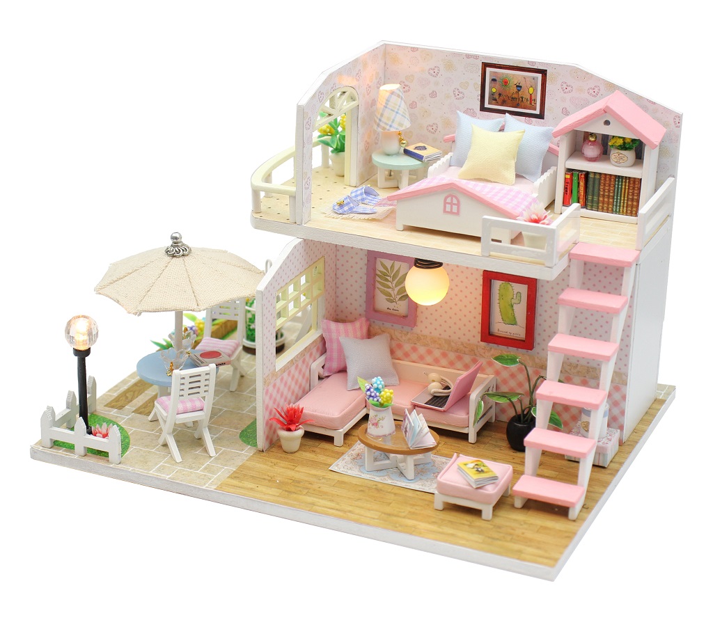 Fotografie 2Kids Toys miniatura domečku Růžový dům