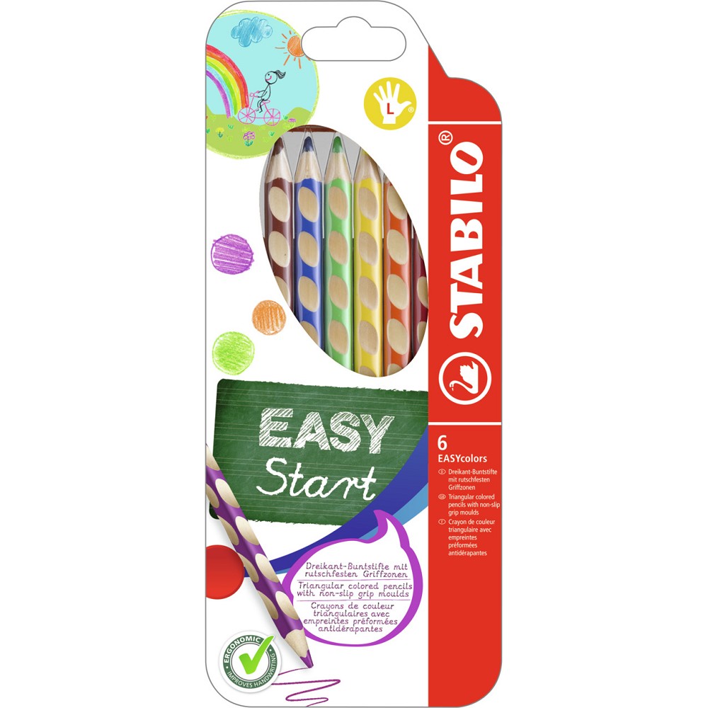 Fotografie Stabilo EASYcolors 331/12 - ergonomické pastelky pro leváky, 12 ks