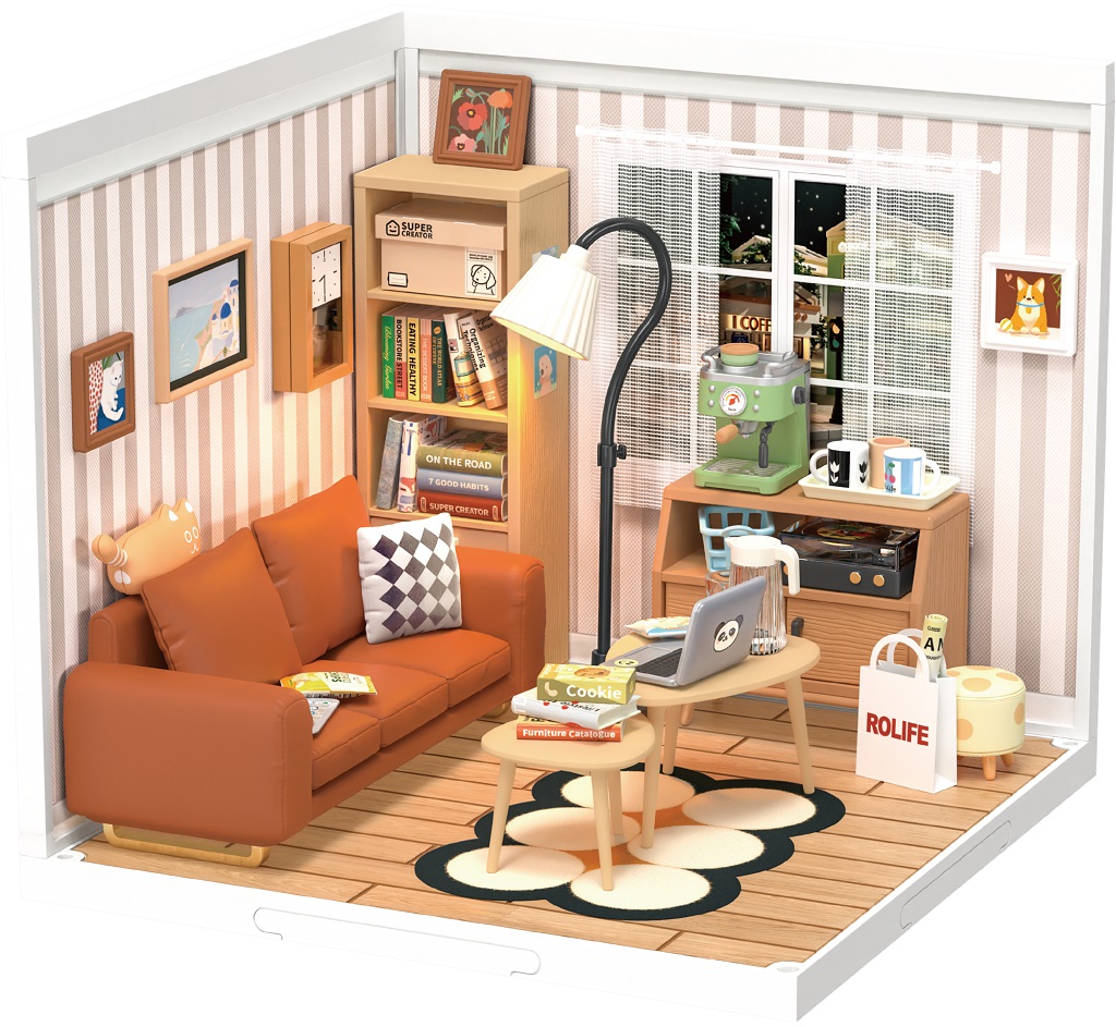 Fotografie RoboTime miniatura domečku Útulný obývací pokoj