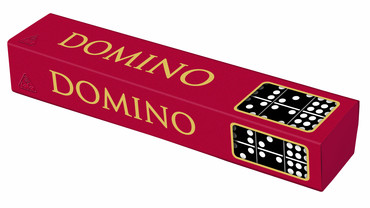 Fotografie Domino společenská hra dřevo 55ks v krabičce 23,5x3,5x5cm