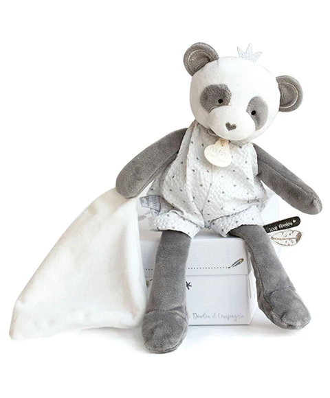 Fotografie Doudou Dárková - plyšová panda s dečkou 28 cm