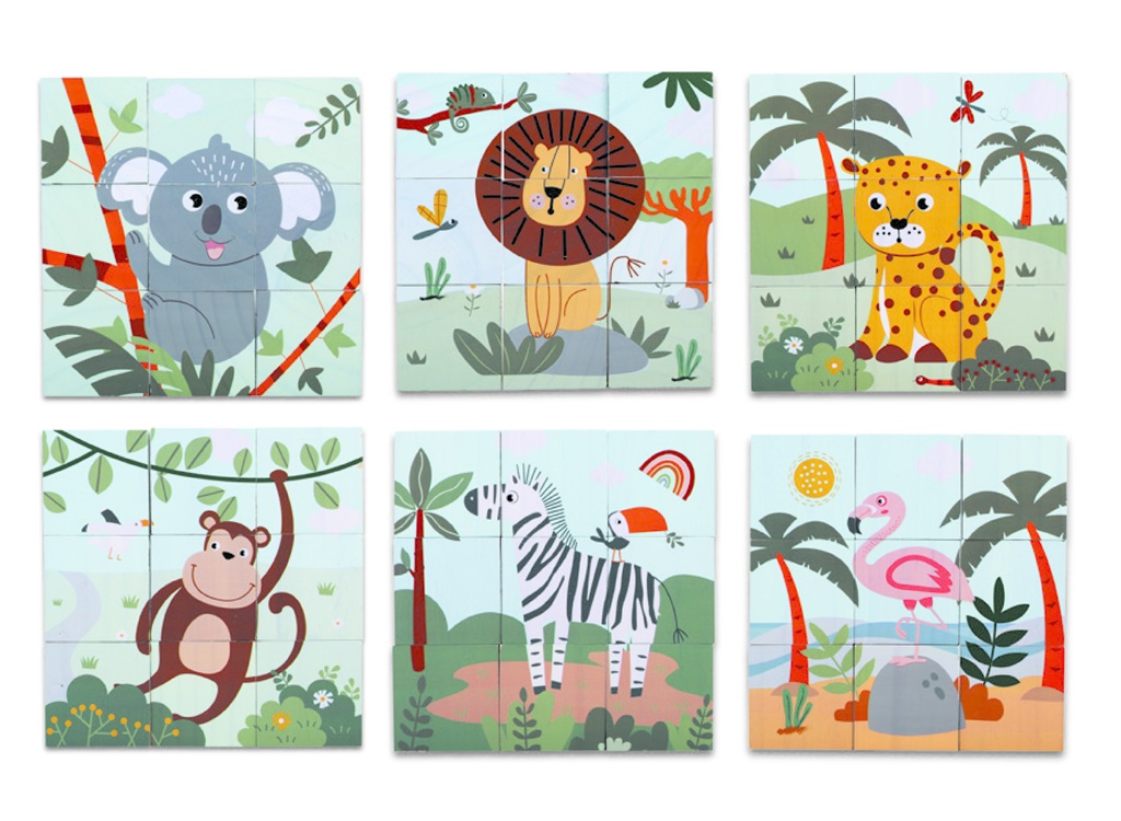 2Kids Toys Dřevěné kostky Safari