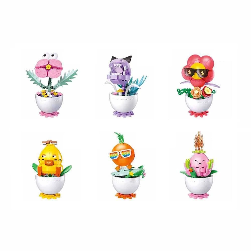 Sluban Flowers M38-P8029 Rostliny v květináči Displej 6 ks