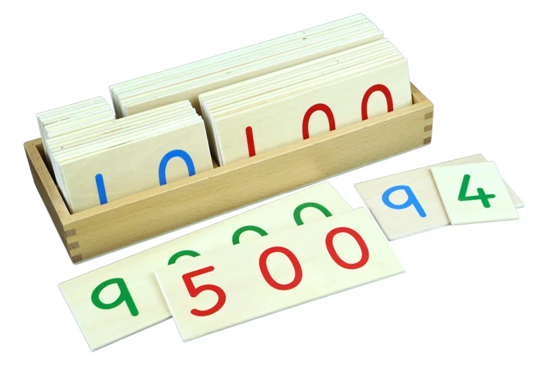 Montessori Moyo Montessori Velké dřevěné karty s čísly 1-9000