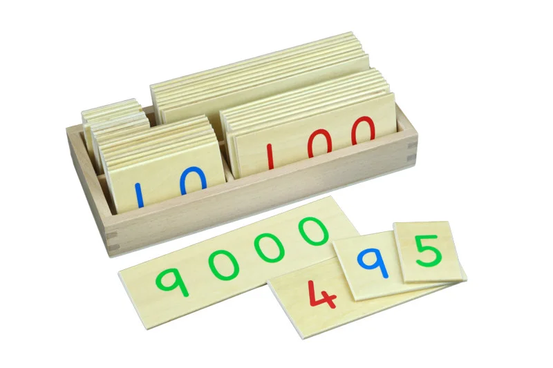 Montessori Moyo Montessori Malé dřevěné karty s čísly 1-9000
