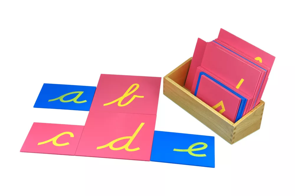 Montessori Hmatová písmena (psací písmo - malé - americká norma)