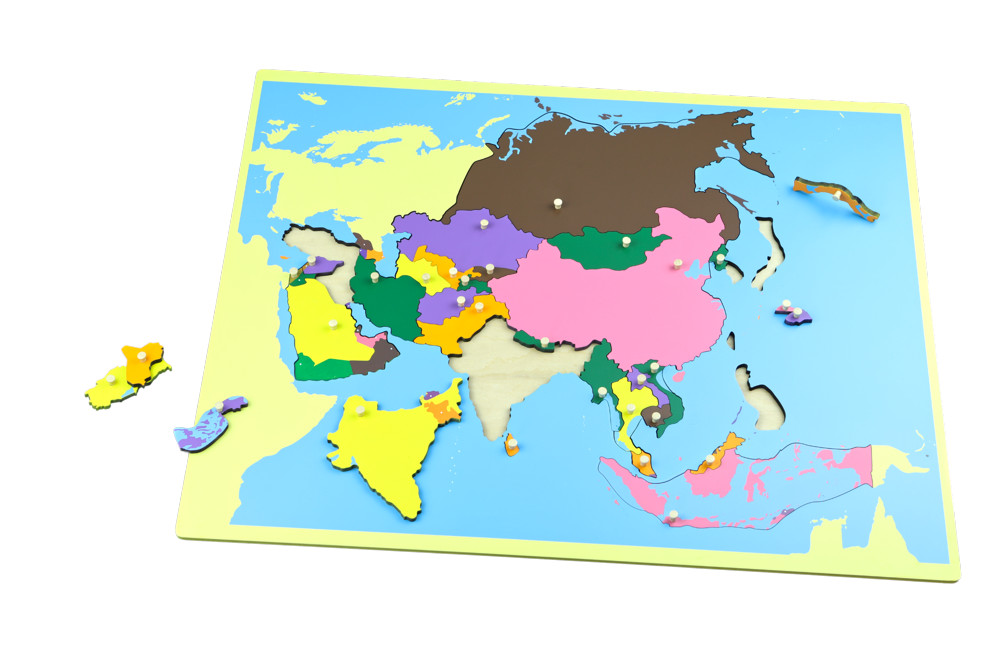 Fotografie Puzzle - mapa Asie - bez rámečku