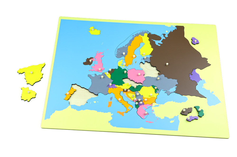 Montessori Puzzle - mapa Evropa - bez rámečku