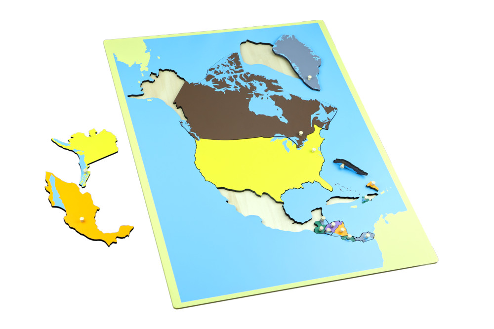Fotografie Puzzle - mapa Severní Amerika - bez rámečku