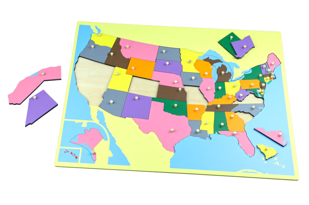 Fotografie Puzzle - mapa USA - bez rámečku