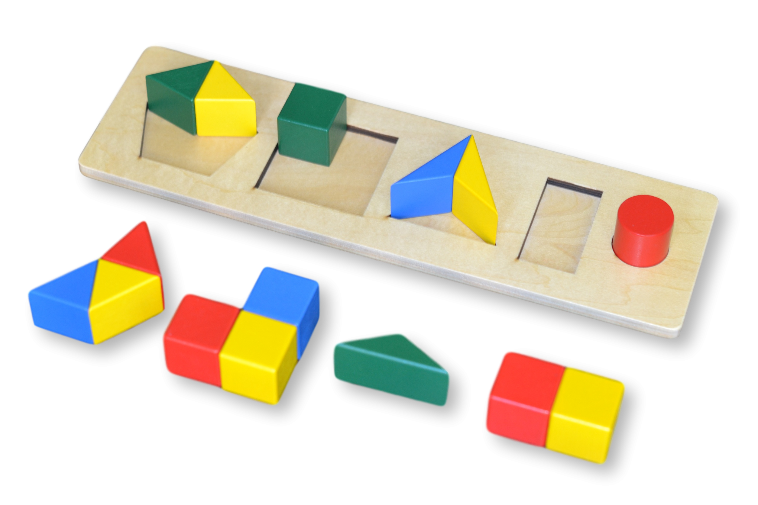 Montessori Barevné cihly, různé tvary, menší rozměr