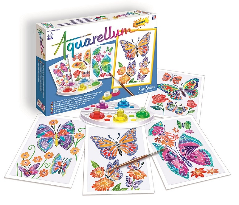 Fotografie Akvarely junior - Motýli a květiny