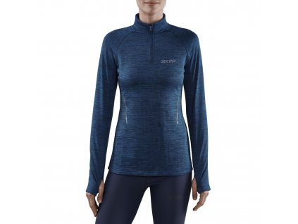 Winter Run Shirt LS dark blue melange W0A3F9 w front model 1536x1536px