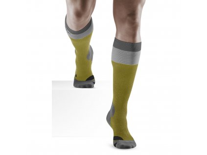 Hiking light merino socks olive grey m front model 1536x1536px