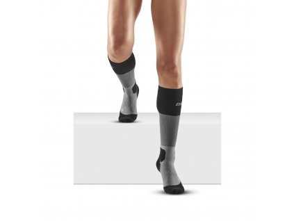 Max cushion socks hiking tall w grey black WP20TM front model 1536x1536px