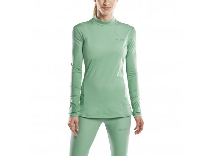 Cold weather shirt long sleeve v2 women W3E396 green w front crop model web