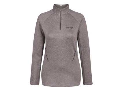 Cold weather zip shirt long sleeve women aubergine W3EZL6 front