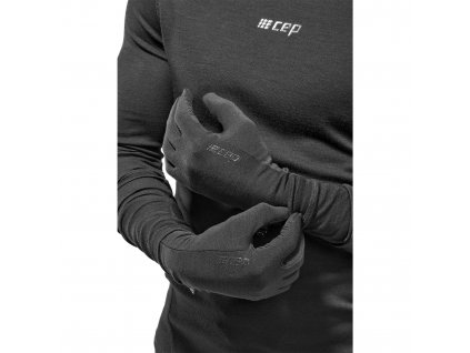 Cold weather merino gloves W3V25M black m front model web