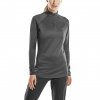 Cold weather zip shirt long sleeve women W3EZ56 black w front crop model web
