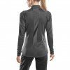 Cold weather zip shirt long sleeve women W3EZ56 black w back crop model web
