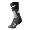 Cold weather socks running mid cut black WP7C5U WP8C5U 3 4 back