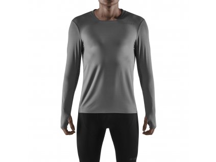 Run Shirt LS grey m front model 1536x1536px
