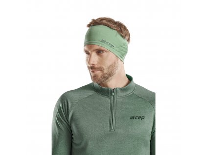 Cold weather headband unisex WY1292 green m front model web