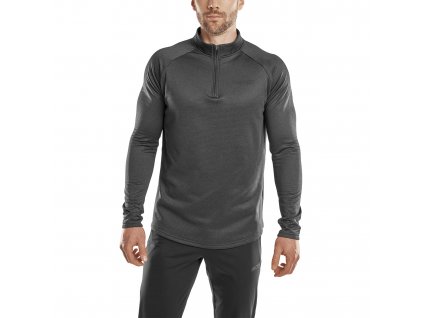 Cold weather zip shirt long sleeve men W35Z56 black m front crop model web