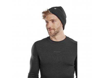 Cold weather merino beanie W3VB5M black m front model web