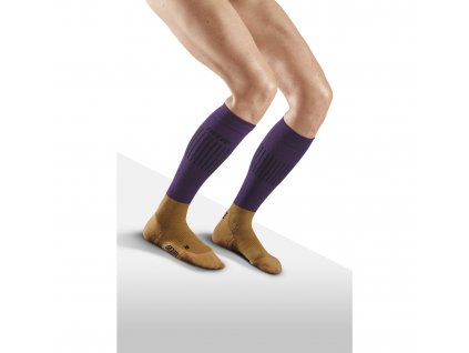 Ultralight socks skiing tall v2 women WP206S purple brown w front model web