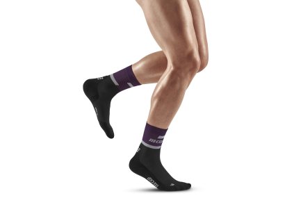 The run socks mid cut m violet black front model 1536x1536px