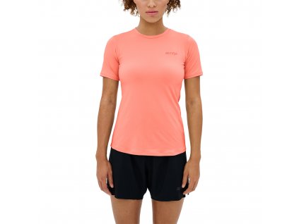 The run shirt round neck short sleeve v5 coral W4A3B5 crop front1