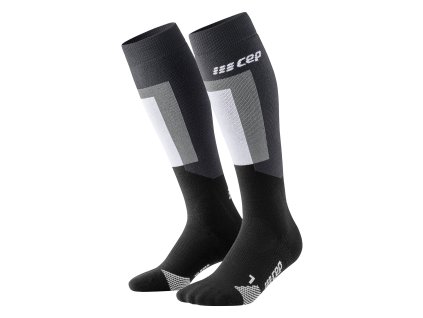 Thermo socks skiing tall black grey WP70V6 WP80V6 front 2
