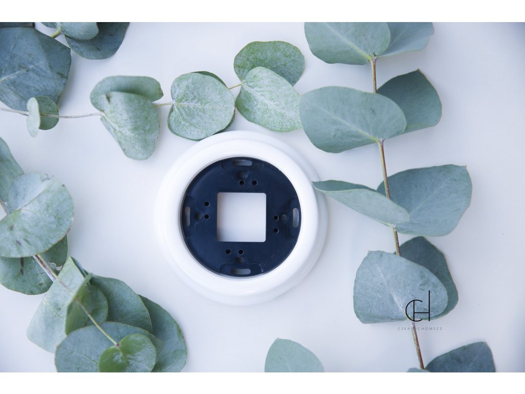 Keramický jednorámeček pro přiznané kabely BÍLÁ