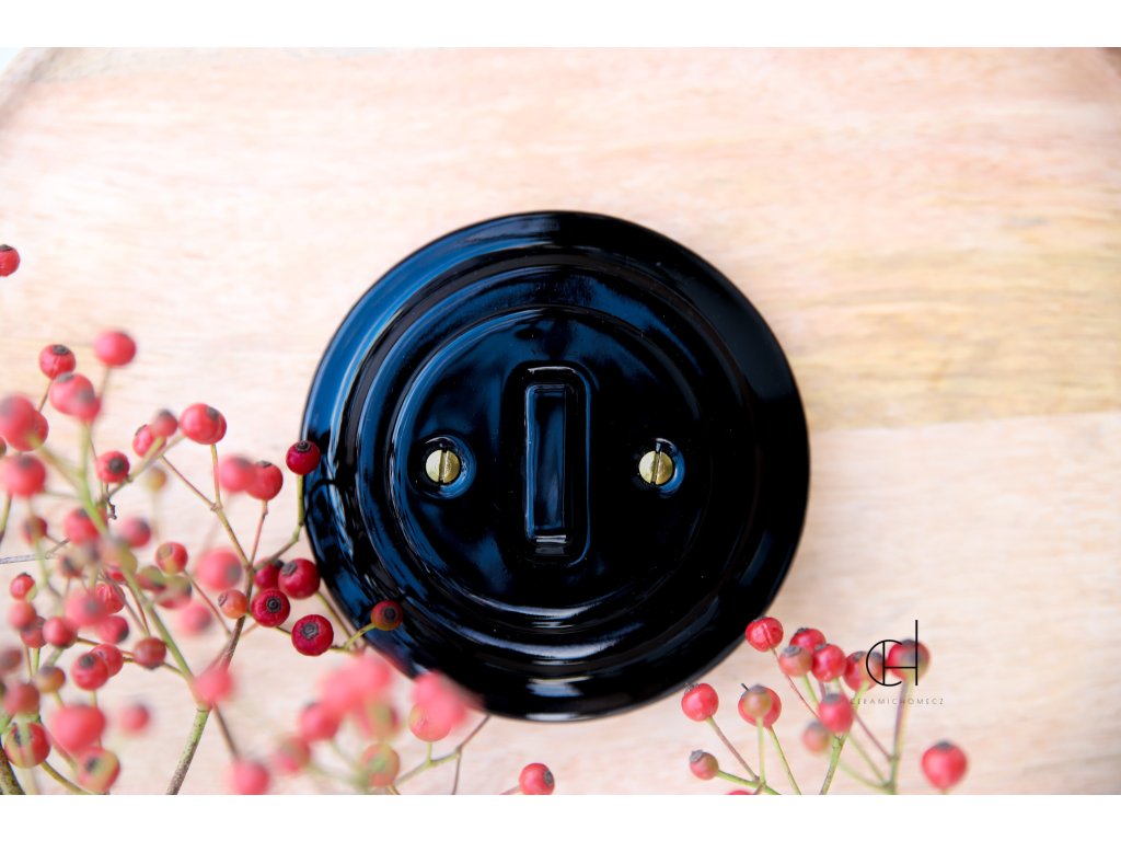 Keramický vypínač typ 1 kompletní ČERNÁ bezšroubkový