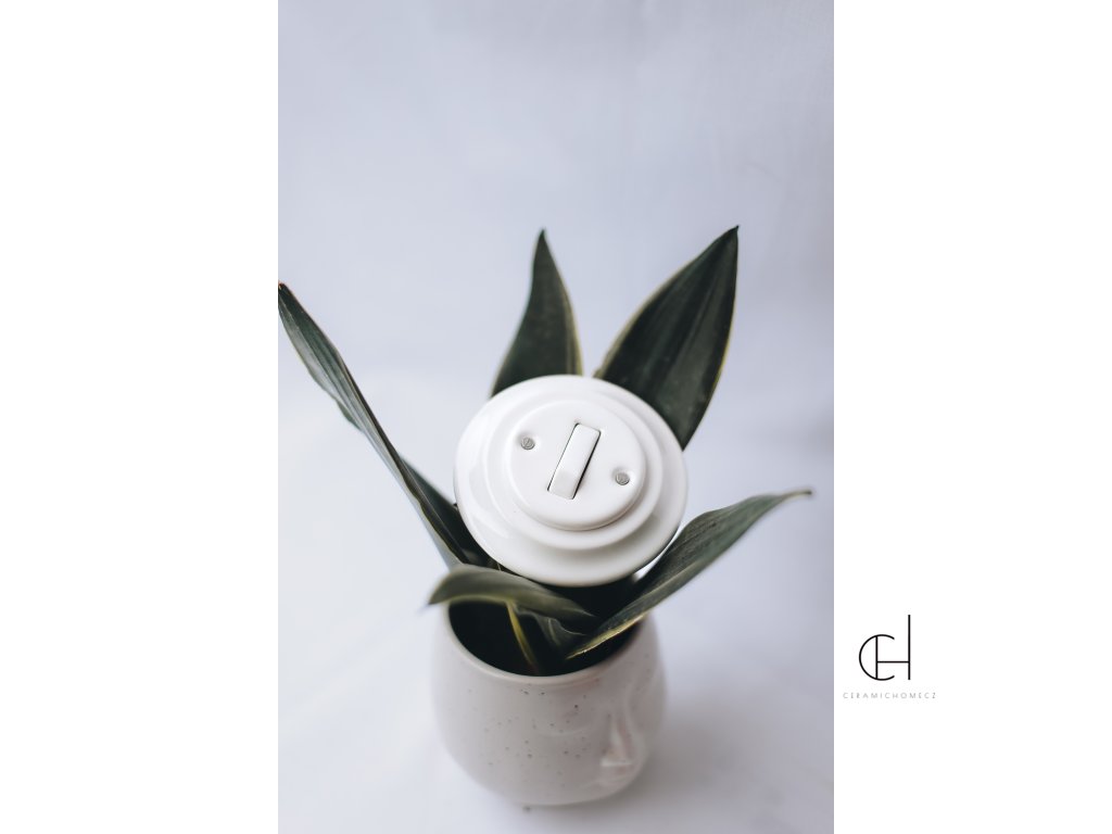 Keramický  Vypínač typ 7 bez rámečku BÍLÁ bezšroubkový