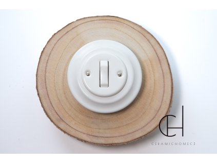 Keramické  tlačítko kompletní BÍLÁ bezšroubkové