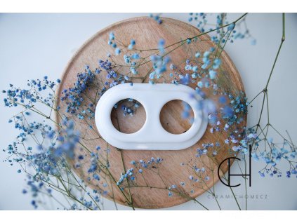 Keramický dvojrámeček BÍLÁ