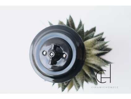 Keramický otočný vypínač typ 6 kompletní ČERNÁ bezšroubkový