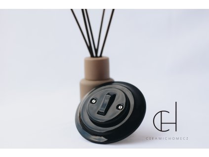 Keramický vypínač typ 6 kompletní ČERNÁ bezšroubkový