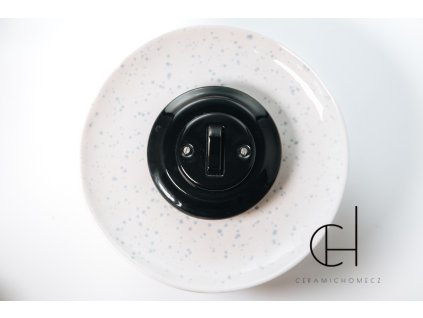 Keramické tlačítko kompletní ČERNÁ bezšroubkové