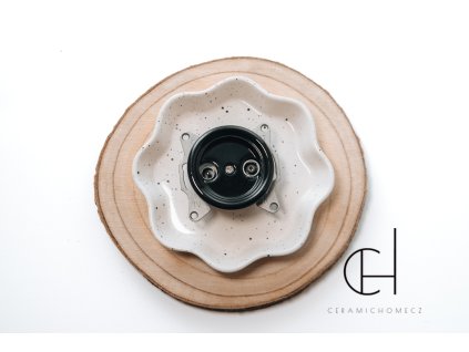 Porcelánová TV zásuvka bez rámečku ČERNÁ