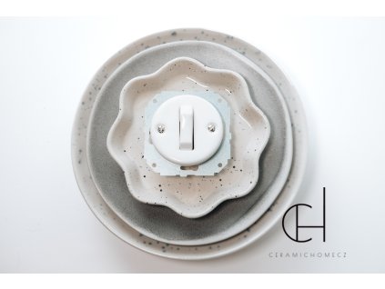 Keramický Vypínač typ 1 do sestavy bez rámečku BÍLÁ bezšroubkový