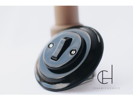 Keramický vypínač typ 1 kompletní ČERNÁ bezšroubkový