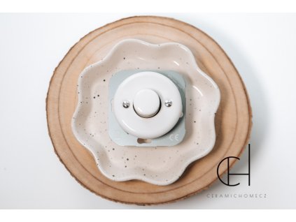 Keramický stmívač do sestavy bez rámečku BÍLÁ