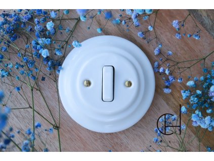 Keramický vypínač typ 6 kompletní BÍLÁ bezšroubkový