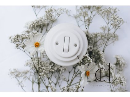 Keramický vypínač typ 6 kompletní BÍLÁ bezšroubkový