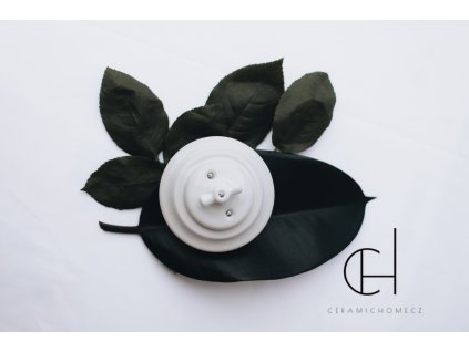 Keramický otočný vypínač typ 6 kompletní BÍLÁ bezšroubkový